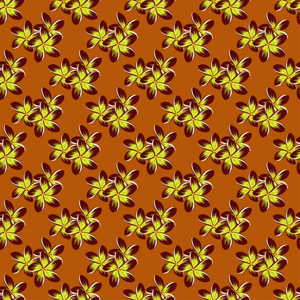 Vector cute floral pattern in the small flowers. Seamless pattern in red, orange and beige colors. Hand drawn abstract ditsy flowers. - Vector, Image