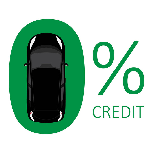 Car credit concept zero rate vector  - Vettoriali, immagini