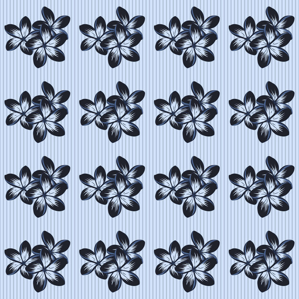 Vektorabstrakte Blüten in blauen, violetten und grauen Farben. Niedliches Blumenmuster in den kleinen Blüten. Ditsy nahtlose Muster. Vektorillustration. - Vektor, Bild