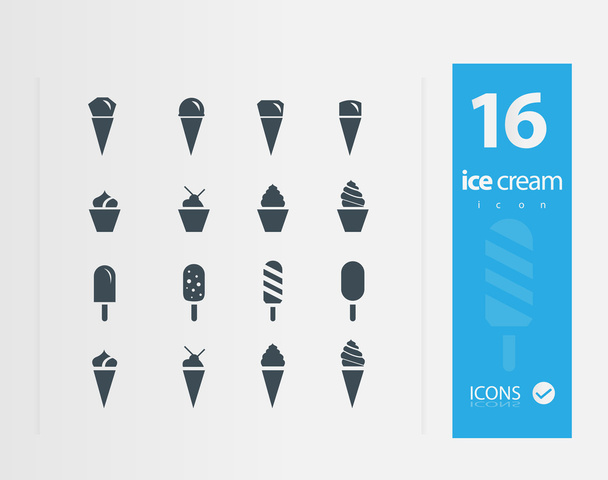 Ilustração do conjunto de ícones de sorvete
 - Vetor, Imagem