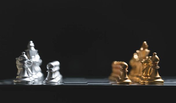 Juego de mesa de ajedrez concepto de ideas de negocio e ideas de competencia y estrategia concep
. - Foto, Imagen