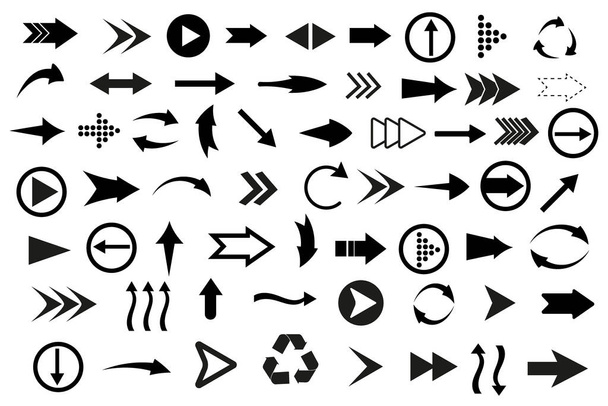 Arrows big black set icons. Arrow icon. Arrow vector collection. Arrow. Cursor. Modern simple arrows. Vector illustration - Vector, imagen