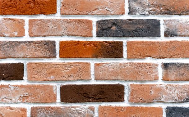 Mur de briques beige et marron. Contexte et texture de la maçonnerie
. - Photo, image