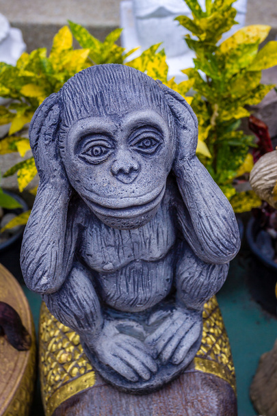 Weiser Affe im asiatischen Tempel, Chiang Mai, Thailand - Foto, Bild