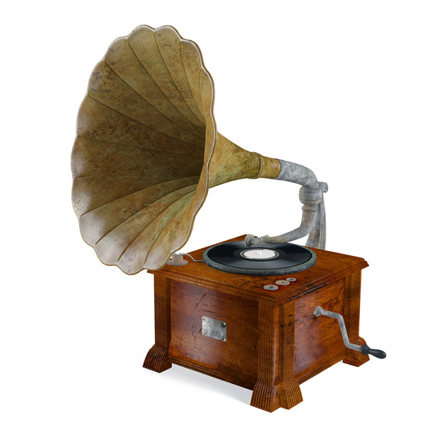 Vintage gramophone isolated. - Photo, Image