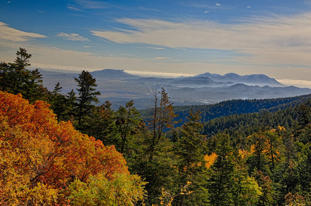 Sandia Peak Nové Mexiko Krajina stromy Podzim Barvy - Fotografie, Obrázek