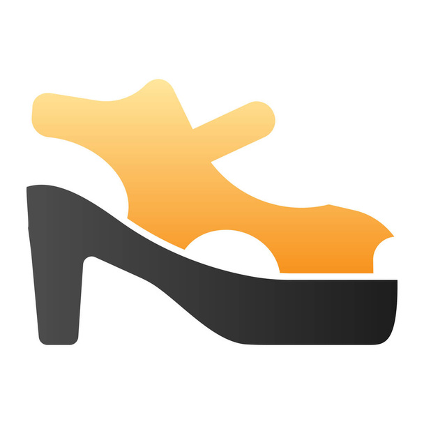 Zapatos en tacones icono plano. Sandalias tacón alto color iconos en estilo plano de moda. Diseño de estilo degradado de calzado de verano, diseñado para web y aplicación. Eps 10
. - Vector, imagen