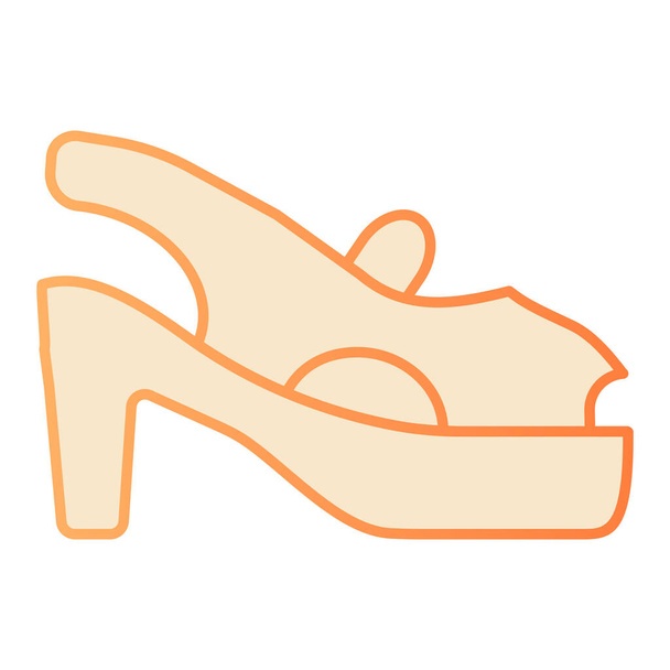 Sandals on heels flat icon. Woman shoes orange icons in trendy flat style. Summer footwear gradient style design, designed for web and app. Eps 10. - ベクター画像