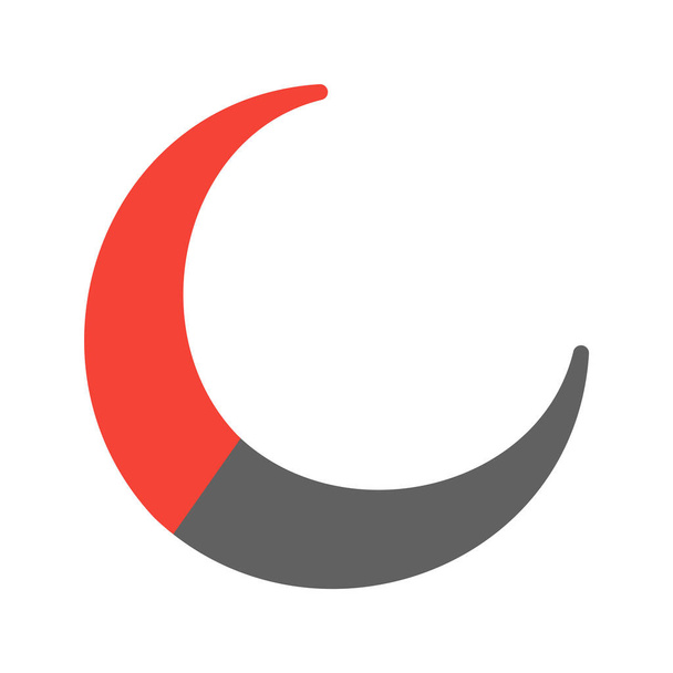 Half moon icon (png symbol) red