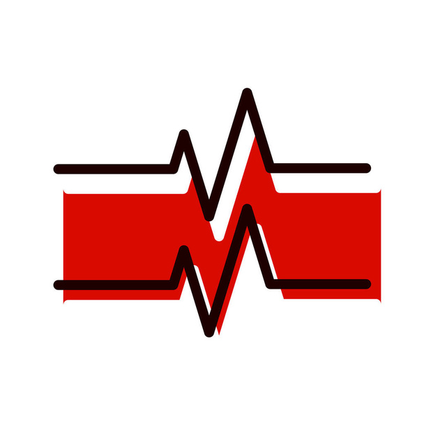 Herzschlag-Symbol im schwarzen Stil isoliert auf weißem Hintergrund. Symbolvektorillustration der medizinischen Versorgung - Vektor, Bild