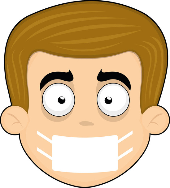 Illustrazione vettoriale del volto di una persona, con protezione contro il coronavirus
 - Vettoriali, immagini
