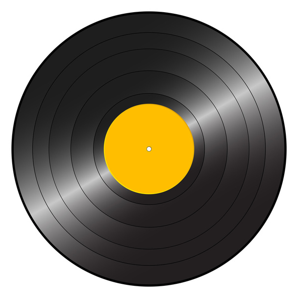 Gramophone record orange - Вектор,изображение