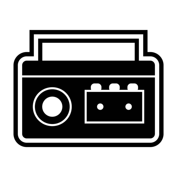 Icono del jugador de cassette en fondo aislado de estilo de moda
 - Vector, Imagen