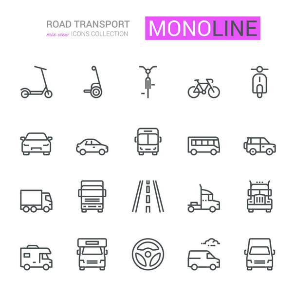 Iconos de transporte por carretera, Mix View. Monolina cóncava
 - Foto, Imagen