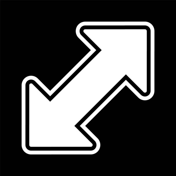 Icono de flecha doble en estilo de moda fondo aislado
 - Vector, Imagen