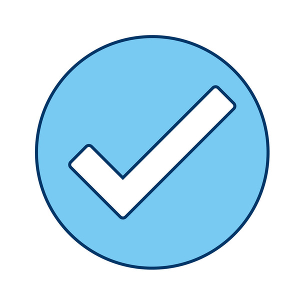 ícone de marca de verificação em design plano isolado no fundo branco
. - Vetor, Imagem