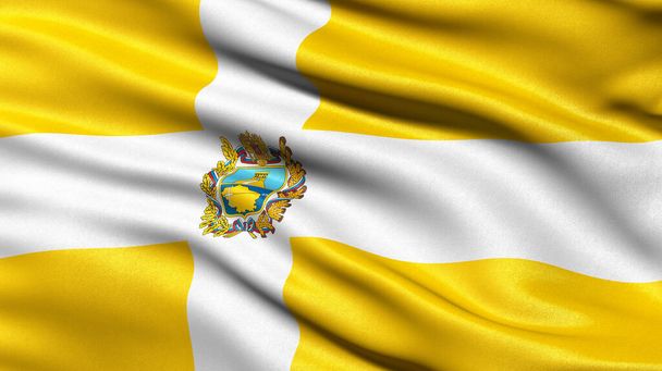 Bandeira de Stavropol Krai acenando ao vento. Ilustração 3D
. - Foto, Imagem