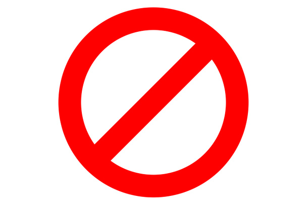 Isolé rouge Non autorisé signe, signe d'interdiction ou d'arrêt illustration isolé sur fond blanc
 - Photo, image