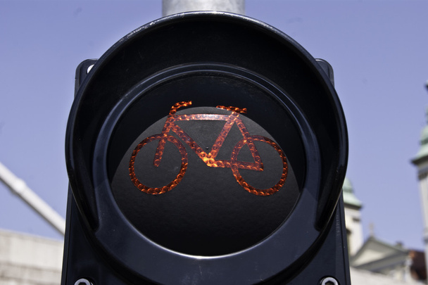 Luz de cruzamento do ciclista
 - Foto, Imagem
