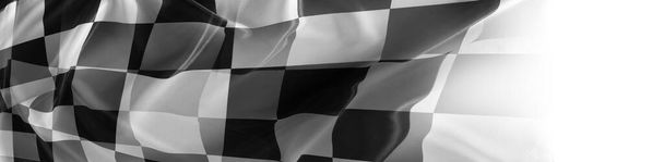 Checkered black and white flag close-up - Photo, Image