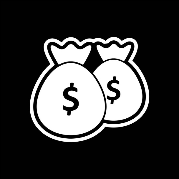 Значок мешки с деньгами в модном стиле изолированный фон
    - Вектор,изображение