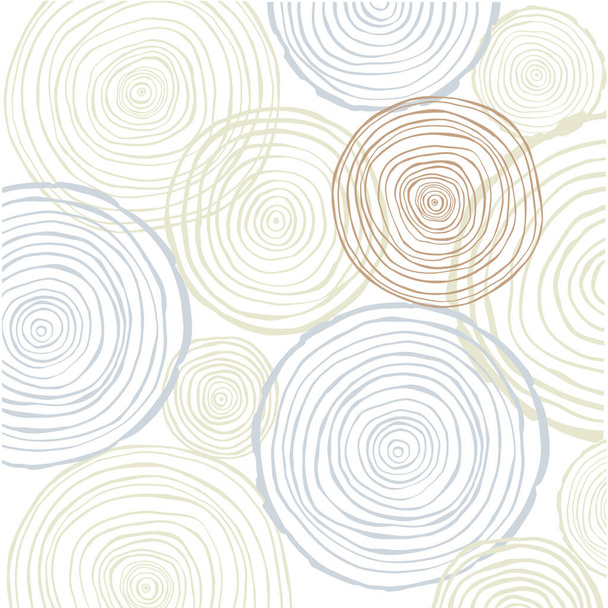 Vector  background  with  hand drawn tree rings. - Vector, Image