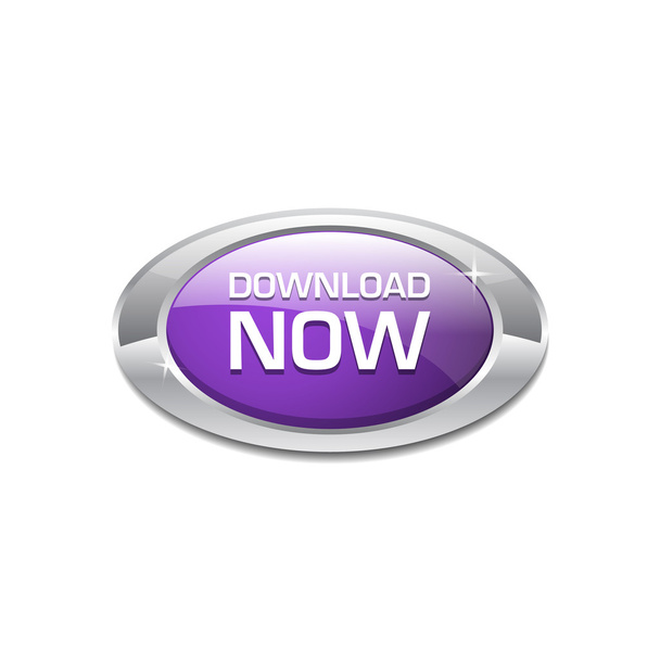 Glossy Shiny Download Button Icon - Vector, Image