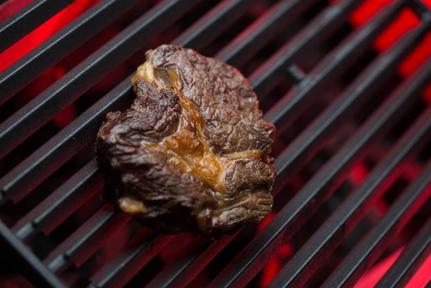 Beef steak on the grill, delicious barbecue - Photo, Image