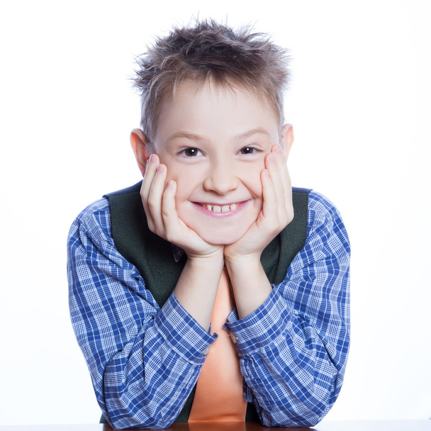 Photo of adorable young happy boy - Фото, изображение