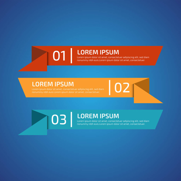 Infographic Design Elements with 3 different color, red, yellow, blue. Template for diagram, graph, presentation and chart. Business concept with 3 options, parts, steps, processes.Vector illustration - Wektor, obraz