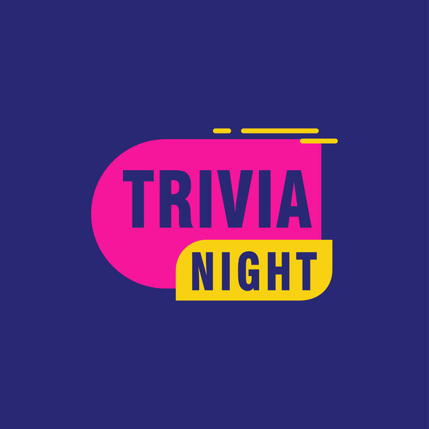 Trivia Night labels banners vector ribbon design template. Banner sale tag. Market special offer discount label - Vector, Image