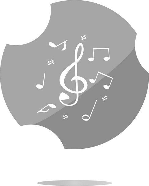 music round glossy web icon on white background - Fotoğraf, Görsel