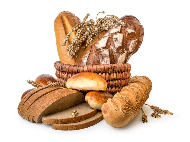 Panier de pain isolé sur fond blanc
 - Photo, image