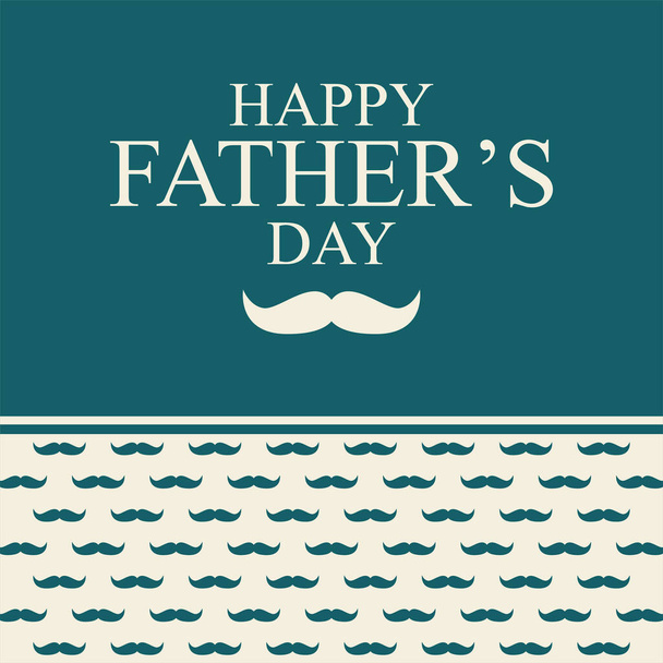 Happy Father s Day. Typography design for greeting cards, web banners. Retro styled calligraphy with blue background and frame. Vector Illustration. - Vector, Image