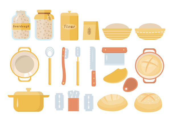 Набір ікон для випічки хліба в домашніх умовах
.  - Вектор, зображення