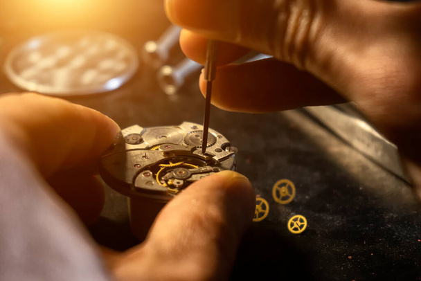 Watchmaker's workshop, mechanical watch repair - Фото, изображение