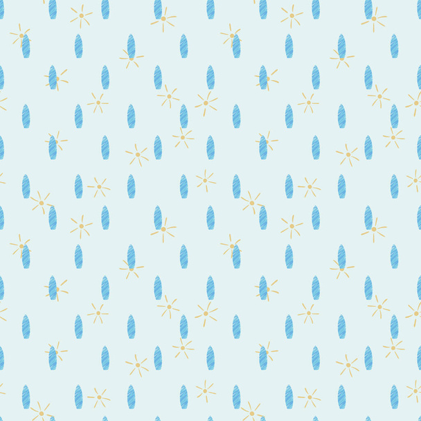 simple surfboards and suns seamless vector pattern - Vector, Image