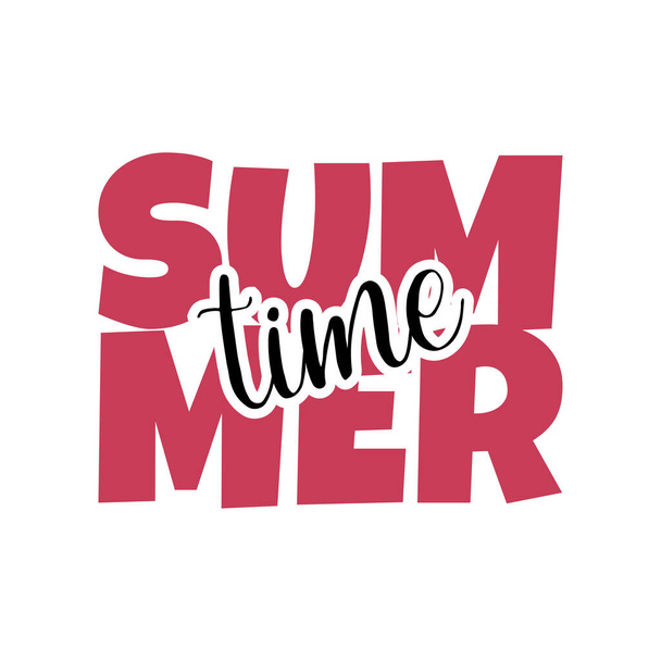 Typografie o letním čase se sluncem a vlnou vody také palmy. Welcome Summer Vector Illustration Design - Vektor, obrázek