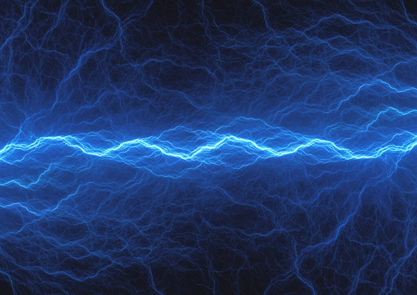 青いプラズマ、抽象的なパワーと電気的背景 - 写真・画像