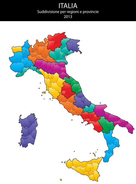 イタリアの白地図 - ベクター画像