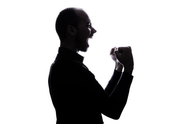 Caucasian business man silhouette - Φωτογραφία, εικόνα