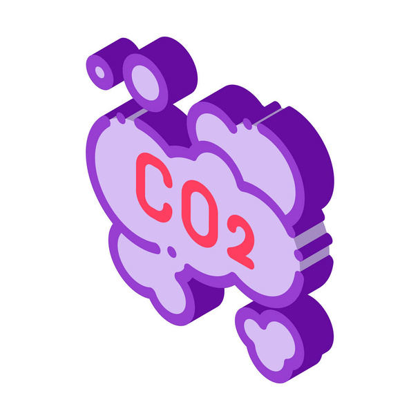 Co2 Smoulder Smoke Steam Icono isométrico de aire ilustración vectorial
 - Vector, Imagen