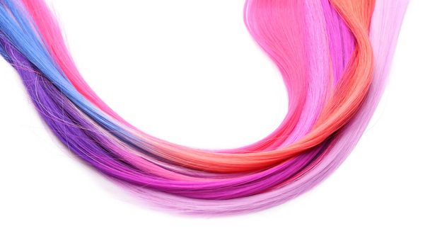 Красочные пряди волос на белом фоне
 - Фото, изображение
