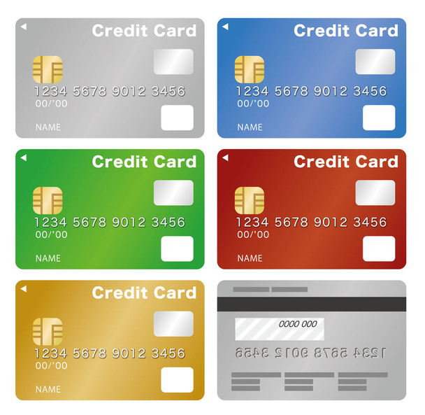 Kredi kartı seti / vektör illüstrasyonu - Vektör, Görsel