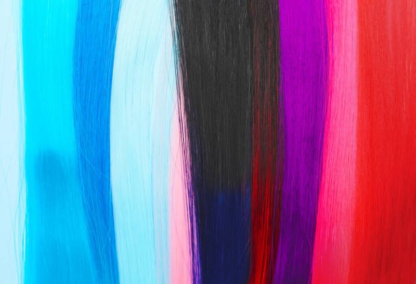Hilos de pelo colorido como fondo - Foto, Imagen