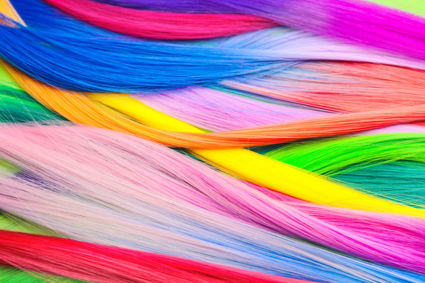 Fios de cabelo coloridos como fundo - Foto, Imagem