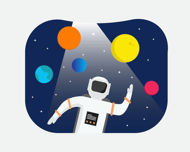 Vector illustration design of an astronauts dancing space concept - Vector, Image