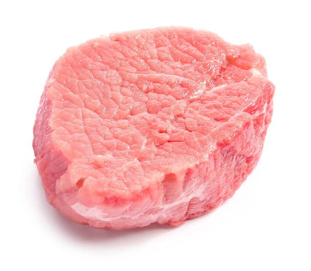 Pezzo di carne fresca di manzo su sfondo bianco
 - Foto, immagini