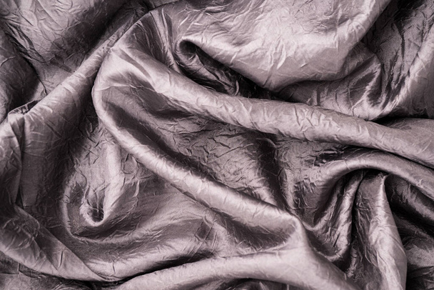 Background image of crumpled gray fabric - Фото, изображение