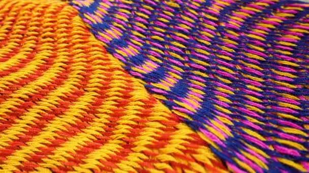 Multicolored knitted fabric cloth - Footage, Video